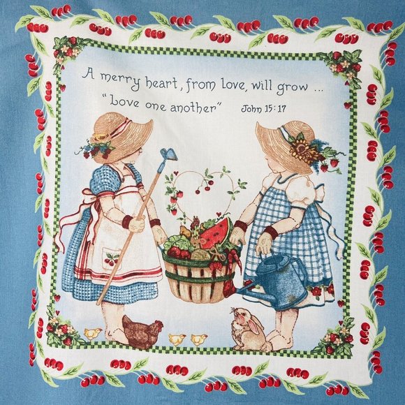 Daisy Kingdom Prairie Girls Cherries Fabric Panels Uncut 6 Squares Garden Love - Picture 3 of 7